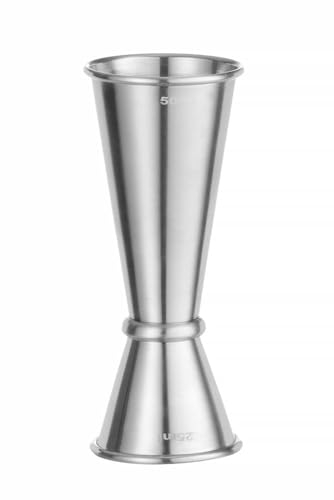 HENDI Jigger cocktail doppio 25/50ml, BarUp, misurino per bevande da barista professionale, dosatore per bar, barman, ø44x(H)110mm, acciaio inox