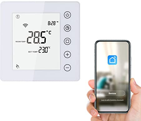 Smart Thermostat Fussbodenheizung ElektrischFussbodenheizung Wasser oder Boiler Gastherme APP Control Programmierbarer WiFi Heizung Raumthermostat LCD Touchscreen kompatibel mit TuyaSmart/Smart Life