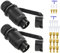 SPARKMOTO 2 Stück 3 Polig Traktor Stecker 12V 24V,Wasserdicht Stecker 3 Polig Für Traktor LKW KFZ Anhänger Stecker,Nach DIN 9680,Dreipoliger Stecker Mit Installation Flachsteckhülsen und Isolierhülse