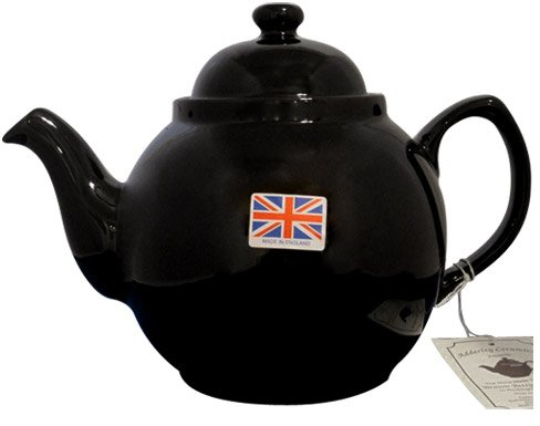 Original English Brown Betty Ceramic Teapot with Rockingham Glaze, 6 cup