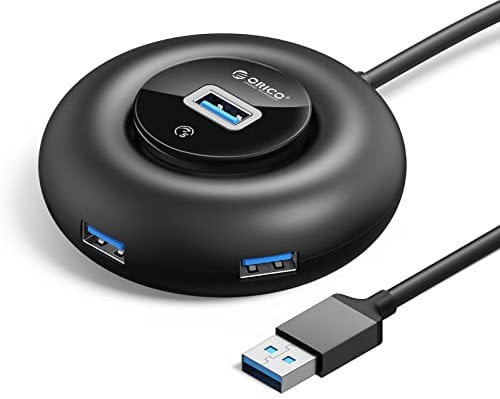 ORICO 4-Port USB 3.0 Hub, USB 3.0 Hub Splitter with Extra Power Supply Port for Macbook, Mac Pro/mini, iMac, XPS, Surface Pro, Notebook PC, USB Flash Drives, Mobile HDD and More