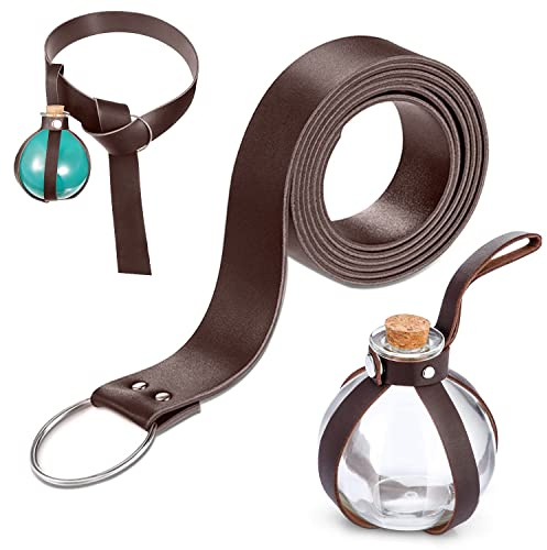 RoserRose Halloween Nekromanten Anzug, Mittelalter Kleidung, mit 250ml Zaubertrank FläSchchen, Mittelalter GüRtel, GüRtelschlaufe, für Cosplay, Zauberer, Hexe KostüM ZubehöR