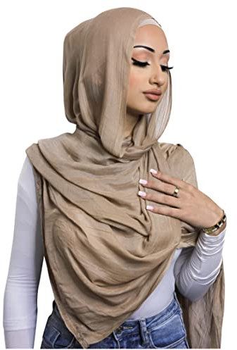 Txameru, Hijab für Frauen, Viskose, Muslimische Baumwolle, Mode, Hijab, Schal, CAMEL, Standard