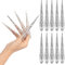 Fingernagelspitze Krallen,10pcs Metall Falsche Nägel Alte Königin Nägel Nagelspitze Krallen Ringe Cosplay Nagel Fingerspitzen Falsche für Cosplay Drama Tanz Show(Silber)