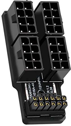 cablecc ATX3.0 PCI-E 5.0 Power Modular 90 Degree 12VHPWR Down Angled Adapter to Four ATX 8P for 4080 5090TI 16Pin 12+4P Graphics Card