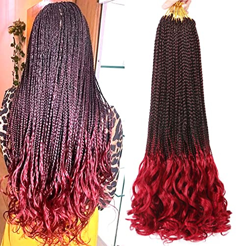 T-bug 8 Packs French Curl Braiding Hair Extensions - Crochet Box Braids & Curly Crochet Hair - 22 Inchs (Pack of 8) for Black Women