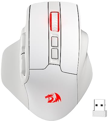 Redragon M806 Wireless Gaming Mouse, 7 Programmable Buttons Wired RGB Gamer Mouse w/ 3-Mode Connection, BT & 2.4G Wireless, Ergonomic Natural Grip Build, Software Supports DIY Keybinds & Backlit