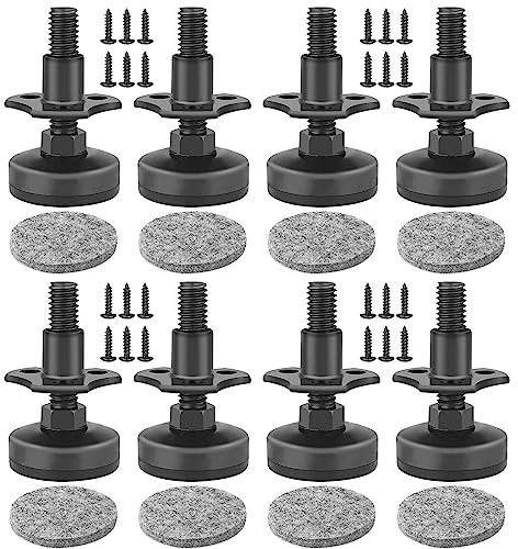 Ifan 8 Stück verstellbare Nivelliertischfüße, robuste Beinnivellierer, T-Muttern-Set, 3/8-Zoll-16 Gewinde, große Basis, Unterstützung 598,7 kg