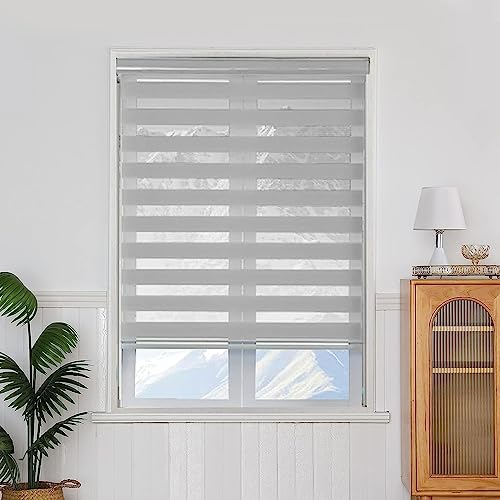 Verdunkelungsrollo Klemmfix 120 x 300 cm Hitzeschutz Energiesparend Dachfenster Rollo Thermo inkl. Montagematerial für Fenster und Tür, Hellgrau