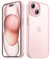 JETech Cover Opaca per iPhone 15 6,1 Pollici, Protezione Anticaduta Antiurto di Grado Militare, Custodia Posteriore Glassata Traslucida, Anti-Impronte (Rosa)