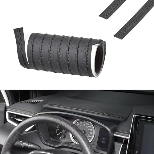 MEISO Zierleiste für den Innenraum des Autos, Verkleidungsband für Fahrzeuge, 2 m, Zierstreifen, Auto-Aufkleber, dekorative Linie für Autozubehör, Innenraum, Universal (schwarz)