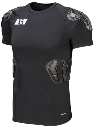 G-Form Youth Pro-X3 Short Sleeve Shirt - Gepolstertes Jugend-Kompressions-Shirt für Fahrradfahren, Motocross, Skateboarding & mehr - schützendes Bike Guard Undershirt - Schwarz, Small/Medium