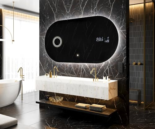 Artforma Badspiegel 160x60 cm Asymmetrisch POK229 x53, LED, Ohne Rahmen | Asymmetrischer Spiegel, 160x60, Led Spiegel Bad, Unregelmäßiger Form, Badezimmerspiegel Nach Maß, Modernes Design