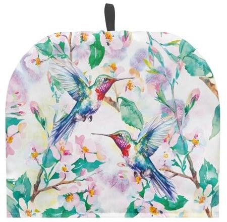 Suhoaziia Tea Cozy Teapot Cover Warmer for Small Medium Large Tea Pot Cosies 6 Cups Insulated Large Teapot Protective Cover Kitchen Home Gift, Hummingbirds Branch