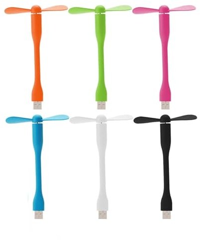 Cerioll Mini USB Ventilator,USB Ventilator Mit Flexiblem Hals,6 Stücke Flexibler Mini-USB-Ventilator,Mini Ventilator USB Telefon Fan,Abnehmbarer Lüfter Für PC Powerbank,Mini-USB-Ventilator(6 Farben)