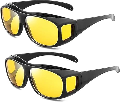 Kolarmo Libiyi Nightglo Glasses,Dotmalls Nightglo Glasses,Sherem Nightglo Glasses,Night Vision Glasses,Headlight Glasses with Glarecut Technology,Night Driving Glasses Anti Glare (2pcs)