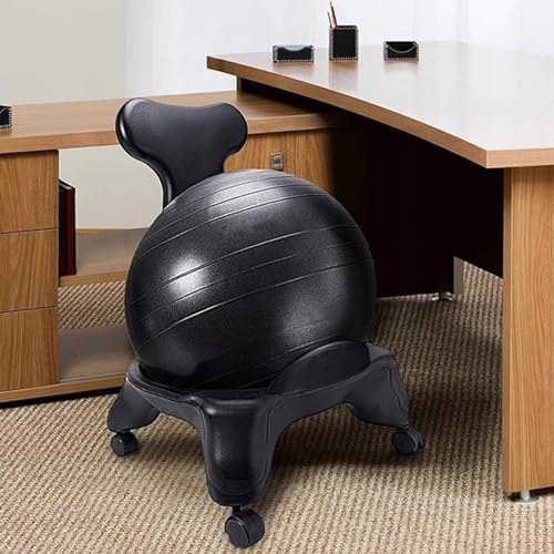 NUNETH Balance Ball Stuhl Balanceballstuhl für Das Büro von Erwachsenen, Yoga-Fitness-Übungsball-Stuhl-Set mit Luftpumpe, Komfort, Stabilität, Ergonomischer Ballstuhl mit Korrekter Haltung
