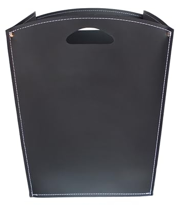 LIMAC Design VENUS portalegna in cuoio, borsa porta legna da interno, cesto per legna da ardere, con piedini in gomma, prodotto da Limac Design®. Nero