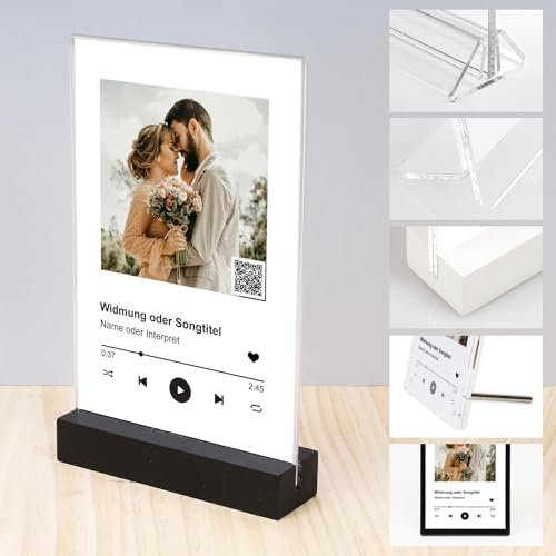 Dekopix Spotify Song Cover Design. Acryl Glas Bild mit Foto auf Fotopapier. Personalisiertes Geschenk für Frauen & Männer. Fotogeschenke für Sie & Ihn. Paar Pärchen Couple Geschenke. Fotogeschenke