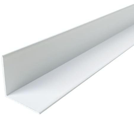 HOMEWELL - Cornière en aluminium 15mm x15mm x1.3mm, lg 1950mm (Laqué blanc)