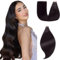 EINbeauty Tape Extensions Echthaar 20pcs Extensions Echthaar 45cm 40g Natürliches Schwarz Tape In Extensions Echthaar Invisible Echthaar Extensions Tape Glatt Haarverlängerung Für Frauen(18inch,1B#)