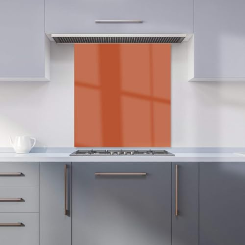 Warren Reed - Designer Premium Rusty Orange Kitchen Splashback 6mm Toughened Glass Kitchen Splashback – Heat Resistant Splashback for Kitchens, Perfect for Cookers and Hobs, Polished Edges