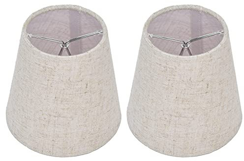 2 Stück Lampenschirme Zum Aufstecken, Stoffbezug für E14 Kerzenlampen, Kronleuchter, Schlafzimmer, Hotels, Studios, Stehlampen, Tischlampen, Wandlampen (PT13)