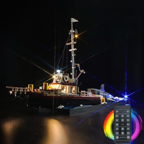 LocoLee Licht Kompatibel mit Lego 21350 Der weiße Hai Ideas Fernbedienung, Nur Lichter Set - Kein Modell, Licht BeleuchtungSet Compatible with Lego 21350 Der weiße Hai