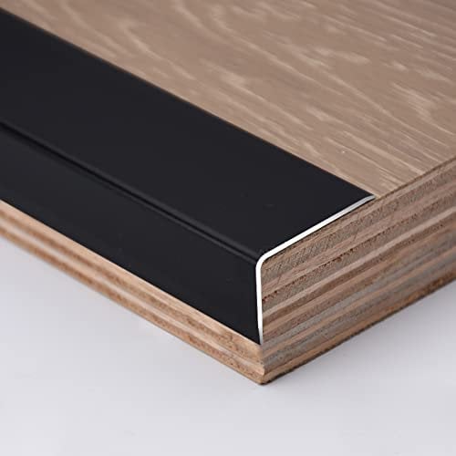 Stair Edge Nosing Trim Stair Nosing Edge Trim, Black Flooring Trim Transition Molding Step Edging Protector for Indoor Outdoor Sill, Non Slip Reducer Cover L Shape Strips