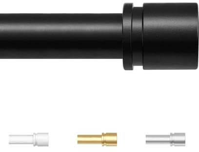HOTOZON Gardinenstange Schwarz 80-218 cm, Vorhangstange 25 mm Durchmesser, Gardinenstange Ausziehbar mit Einfaches Endstücke mit Halterungen, Gardinenstangen für Schlafzimmer, Wohnzimmer oder Küche