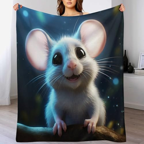 AAPZY Maus Fleece Decke, Flauschige Kuscheldecken, Superweiche Leichte Flannel Wohndecke Mit Druck Für Couch Bett/Sofa （150×200cm）