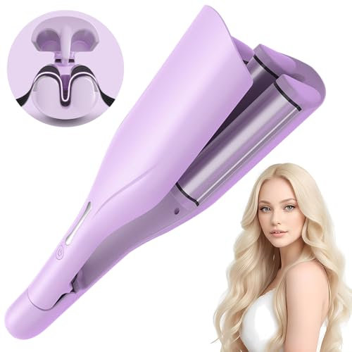 Afenau Big Wave Hair Curler, 36mm Wave Curling Iron with 5 Adjustable Temperature, French Wave Curling Iron, V-Shaped Hair Curling Iron 140°C and 220°C, French Egg Roll Curling Iron for All Hair Types