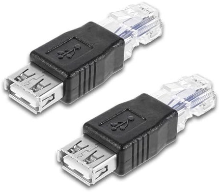 2 PCS USB to Ethernet Adapter, Ethernet to USB Adapter USB to Rj45 Ethernet Adapter Female Converter USB to Ethernet Cable USB Ethernet Adapter for Camera with Network Function, Adsl Modem, Printer