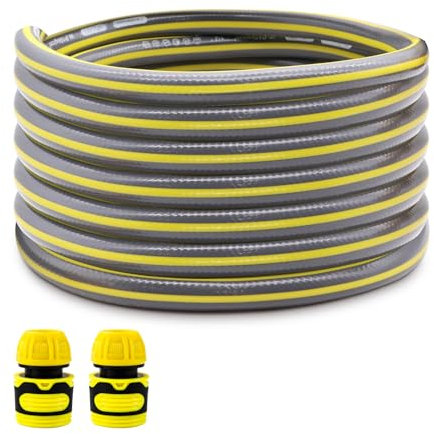 Alederways Garden Hose Pipe Extension Set, 1/2” Hose Connection, 2 Connectors for Hose Reel & Tap (4m)