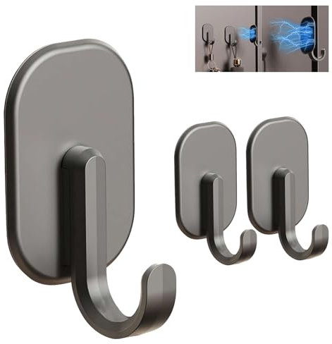 3PACK Heavy Duty Magnetic Hook for Kitchen Refrigerator,Magnets Hooks Key Towel Storage Holder Bathroom Hangers,Strong Magnet Bar Hooks Storage Hanger Hanging Kitchen Utensil, Coat, Towel, Grill Tool