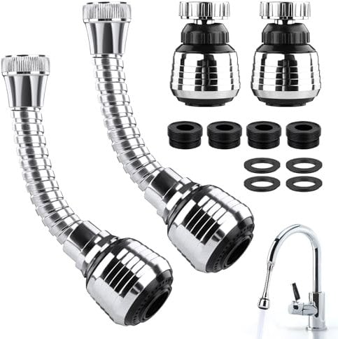 4pcs Rubinetto Girevole a Grande Angolo 360 Gradi,Rubinetto Rotante Extender, Rompigetto Rubinetto Cucina, Rompigetto Rubinetto Bagno, per La Cucina Domestica e il Bagno