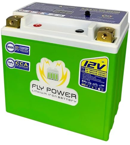FLY4L-BS 12V Lithium motorcycle starter battery Deep cycle 2Ah CCA 160A Built-in BMS Replace YTX4L-BS High efficiency and durability(Right negative)