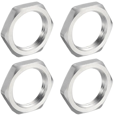 QUARKZMAN Ghiera Esagonale Per Tubi Ghisa 1,61x0,3(ODxT) 4Pz | Ghiera Esagonale Acciaio Inox 304, Filettatura Femmina PT 1, Per Impianti Idraulici, Pulizia Idraulica Pulizia Telaio