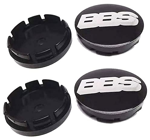 Fmesoo 4 Stück Radnabenkappen Nabendeckel,für BBS 56mm Felgendeckel ABS Radnabenabdeckung Auto Schützt Zubehör Logo Radkappen,A