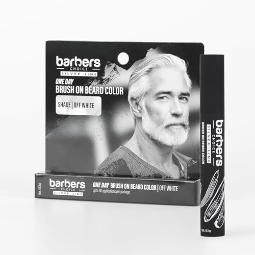 Godefroy Cepillo temporal para barba y cabello de zorro plateado para hombres: aclara al instante las barbas blancas, reduce el amarilleo, fácil aplicación, color hueso.