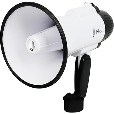 HLLO Mini Megaphon 108dB mit Sirene und Lautstärkeregelung, 200m Reichweite, Batteriebetrieb