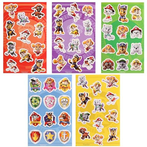 Paw Patol Sticker SET, Sticker für Kinder, bunte, 5 BLÄTTER (Paw Patrol)