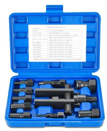 Lifegogo 10Pcs Blind Bearing Puller Kit: 8-25mm Motorcycle Inner Bearing Extractor Kit Heavy Duty Carbon Steel Inner Bearings Puller Set with Storage Box for Motorcycle and Automotive Repair