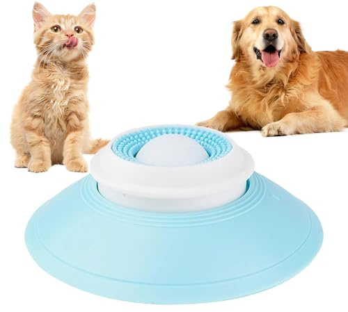 Dog Feeder Lick Bowl, Tapis de Léchage pour Chien et Chat, Bol Lick pour Chien, Gamelle Anti Glouton Anti-Renversement, Jouet Slow Feeder Résistant pour Chiens/Chats (B - Blanc)