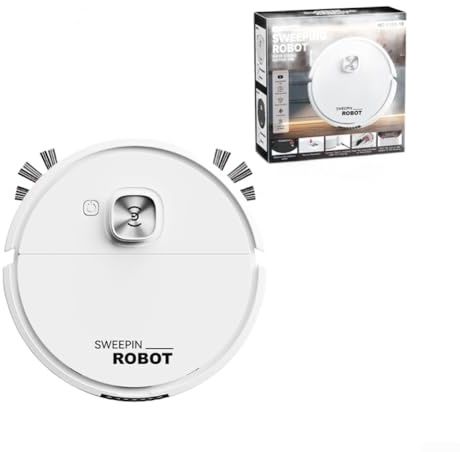 KHIronHive 3-in-1 Saugroboter mit Kehren, Nasswischen & Saugen - Smart Auto Navigation, Anti-Drop & Anti-Kollisionssensoren, für Hartböden und Teppiche (Wiederaufladbar Weiß)