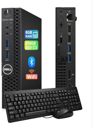 Dell Optiplex 3050 Mini Desktop Computer PC, Intel Core i5-6400T, 8 GB RAM, 256 GB SSD, WiFi, Bluetooth, US Keyboard QWERTY, Windows 11 Pro (Renewed)