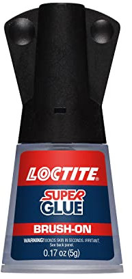 Loctite Super Glue Brush On Liquid, Clear Superglue for Leather, Wood, Metal, Crafts, & Repair, Cyanoacrylate Adhesive Instant Glue, Quick Dry - 0.07 fl oz Bottle, Pack of 2
