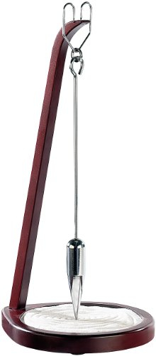 infactory Pendel Deko: Holz-/Edelstahl-Sandpendel Kerala 39 cm hoch (Deko-Sandpendel, Mandala, Anti Stress)