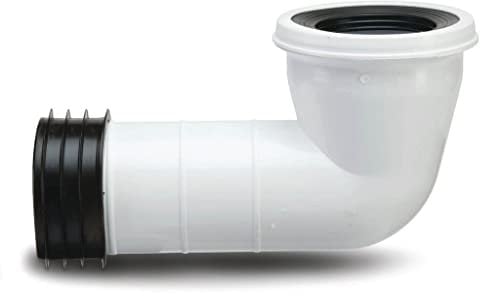 Polypipe Kwickfit 4 110mm Bent 90 Degree WC Toilet Pan Connector White SK42