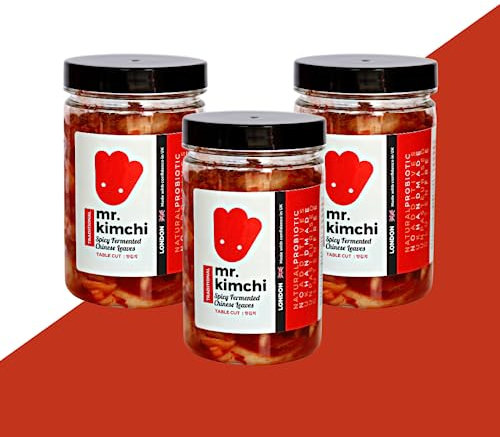 3 X 330g Freshly UK- made Authentic Korean Kimchi made by Korean Artisans (100% Natural Fermentation, Natural Probiotics, No Artificial Additives)
